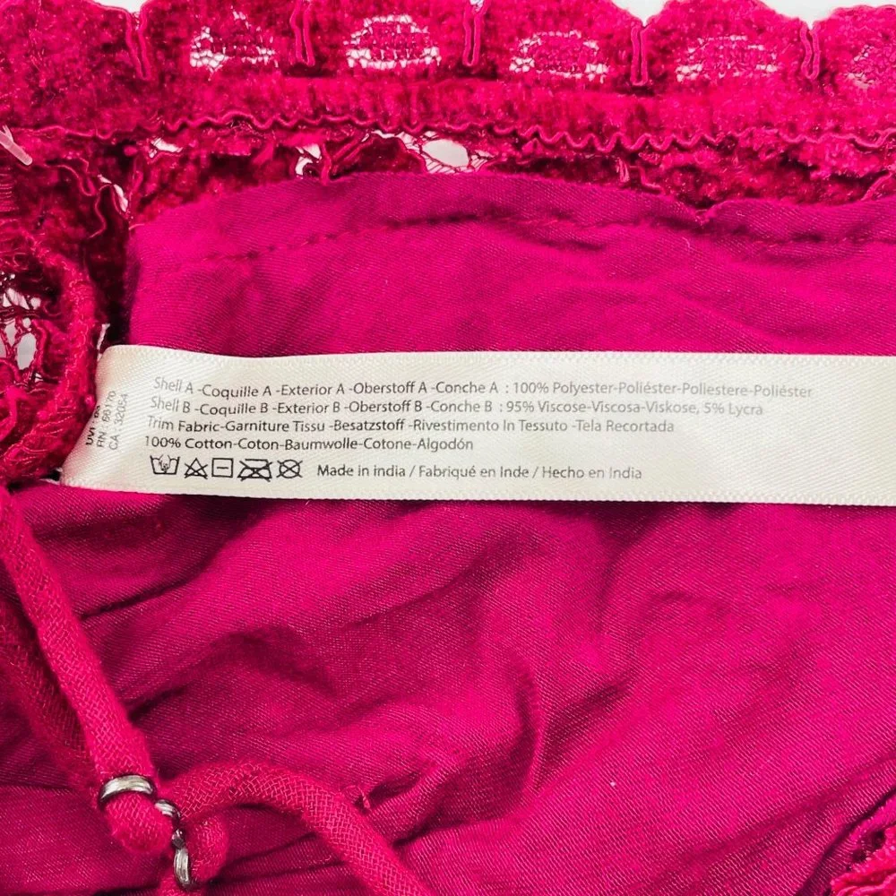 Free People - Celine‎ Floral Crochet Lace Bralette - Mulberry - XS